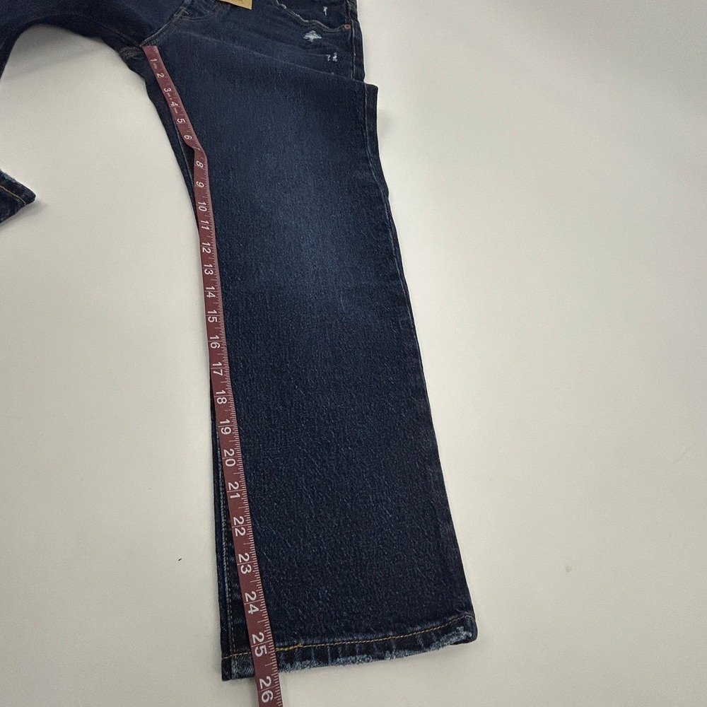 Levi's 501 Original Cropped Jeans Womens 29 Dark Wash Distressed High Rise NEW - Picture 11 of 14